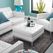 Load image into Gallery viewer, Loft Tufted Vegan Leather Ottoman by Modway
