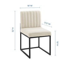 Load image into Gallery viewer, Carriage Channel Tufted Sled Base Upholstered Fabric Dining Chair by Modway
