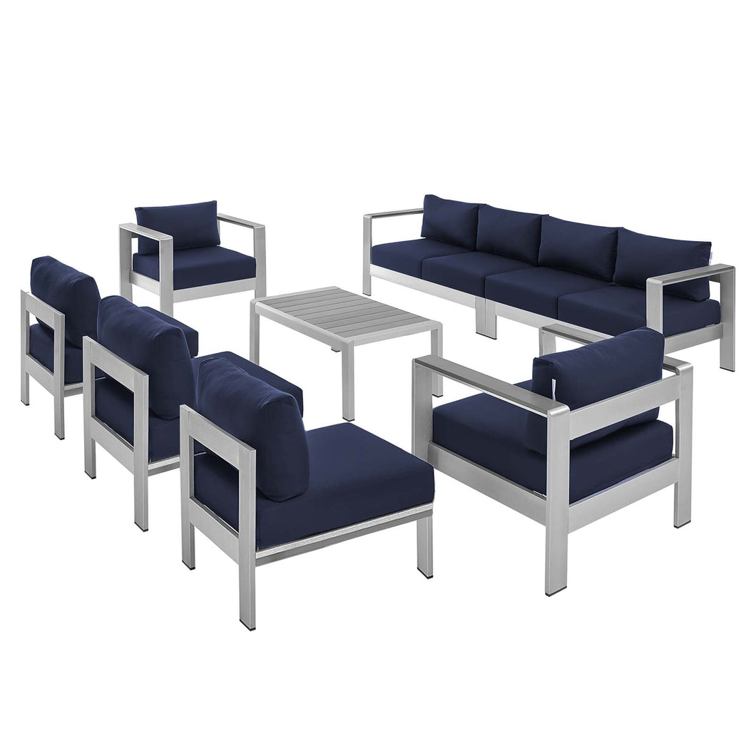 Shore 8 Piece Sunbrella¨ Fabric Outdoor Patio Aluminum Sectional Sofa Set by Modway