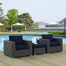 Load image into Gallery viewer, Sojourn 3 Piece Outdoor Patio Sunbrella¨ Sectional Set by Modway
