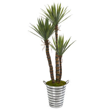 Load image into Gallery viewer, 63&quot; Yucca Artificial Tree in Tin Bucket
