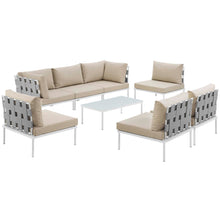 Load image into Gallery viewer, Harmony 8 Piece Outdoor Patio Aluminum Sectional Sofa Set by Modway
