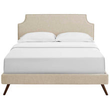 Load image into Gallery viewer, Corene Fabric Queen Platform Bed with Round Splayed Legs by Modway

