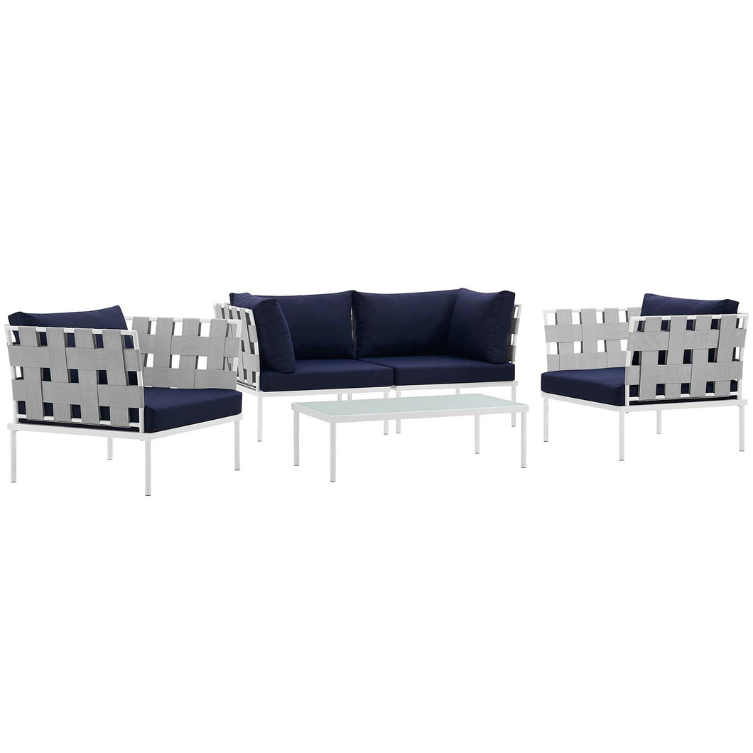 Harmony 5Piece Outdoor Patio Aluminum Sectional Sofa Set by Modway