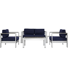Load image into Gallery viewer, Shore 6 Piece Outdoor Patio Aluminum Sectional Sofa Set by Modway
