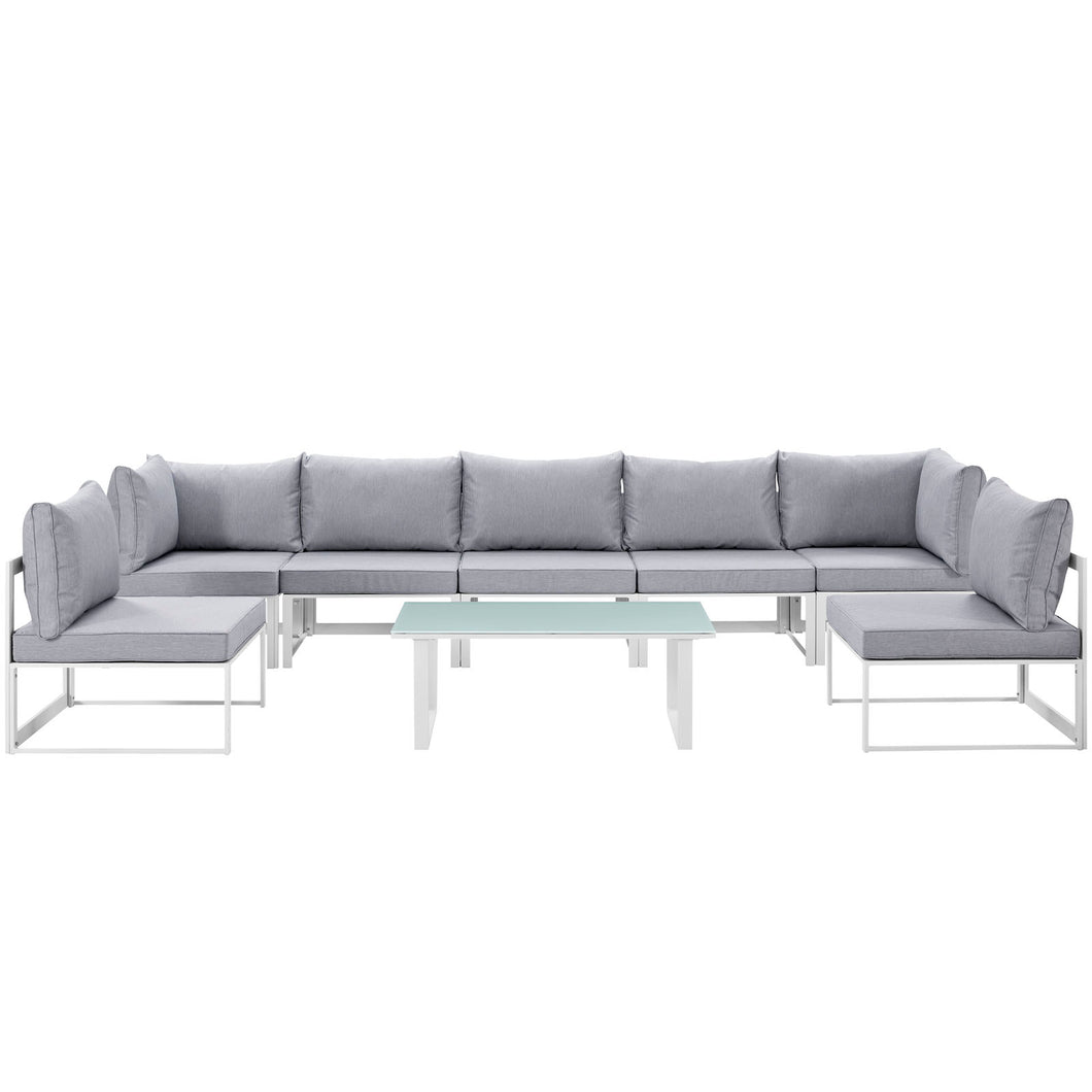 Fortuna 8 Piece Outdoor Patio Sectional Sofa Set by Modway