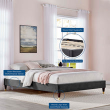 Load image into Gallery viewer, Harlow Performance Velvet King Platform Bed Frame by Modway
