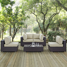 Load image into Gallery viewer, Convene 5 Piece Outdoor Patio Sectional Set by Modway
