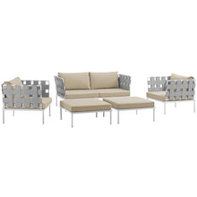 Load image into Gallery viewer, Harmony 5 Piece Outdoor Patio Aluminum Sectional Sofa Set by Modway
