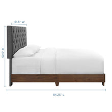 Load image into Gallery viewer, Rhiannon Diamond Tufted Upholstered Fabric Queen Bed by Modway
