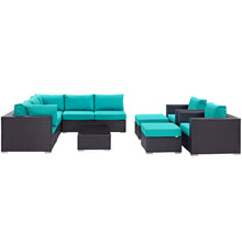 Load image into Gallery viewer, Convene 10 Piece Sectional Set in Espresso Turquoise
