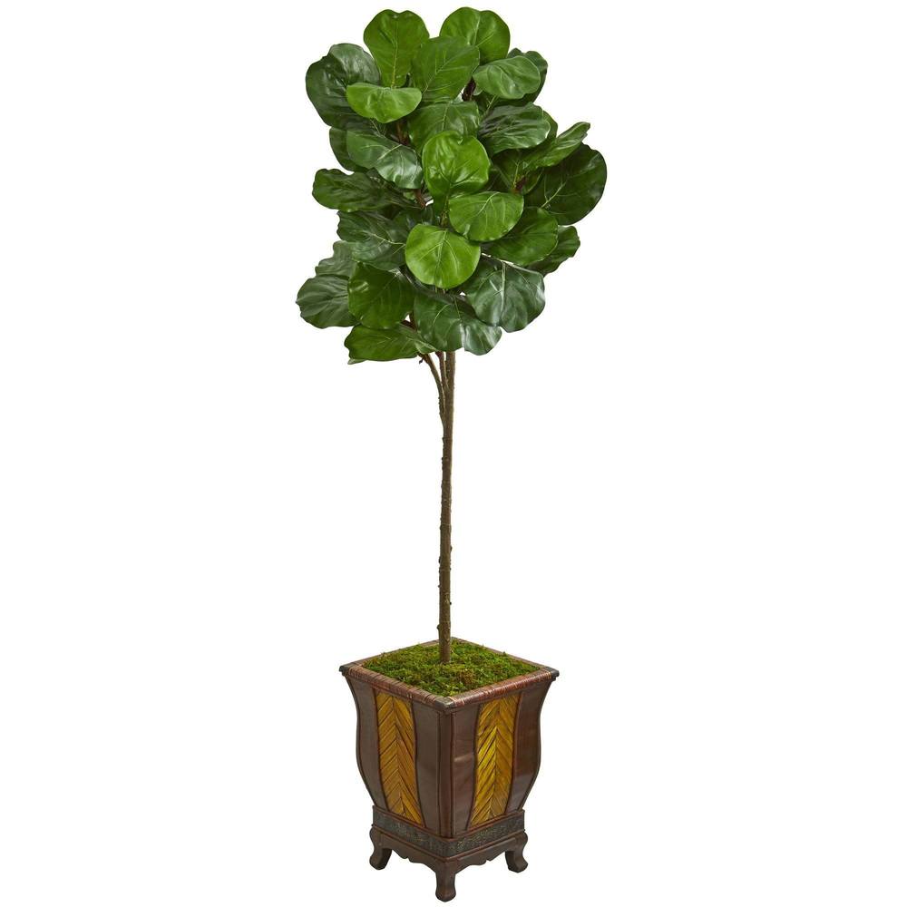 6' Fiddle Leaf Artificial Tree in Decorative Planter