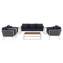 Load image into Gallery viewer, Stance 7 Piece Outdoor Patio Aluminum Sectional Sofa Set by Modway
