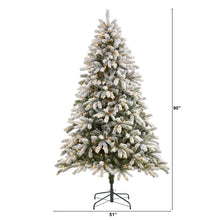 Load image into Gallery viewer, 7.5&#39; Flocked South Carolina Spruce Artificial Christmas Tree w 600 Clear Lights
