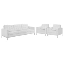 Load image into Gallery viewer, Loft 3-Piece Tufted Vegan Leather Furniture Set by Modway
