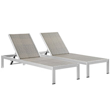 Load image into Gallery viewer, Shore Outdoor Patio Aluminum Chaise Set of 2 by Modway
