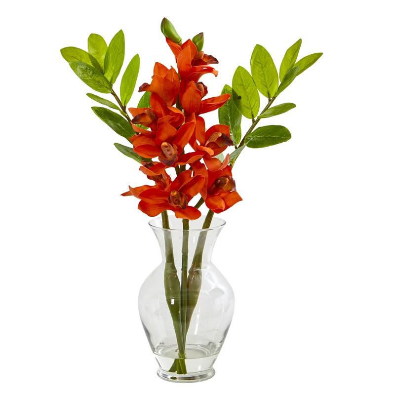 Cymbidium Orchid and Zamioculcas Artificial Arrangement