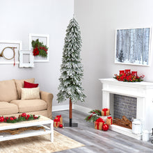 Load image into Gallery viewer, 8&#39; Flocked Gr&amp; Alpine Artificial Christmas Tree w/ 500 Clear Lights
