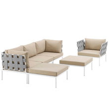 Load image into Gallery viewer, Harmony 6 Piece Outdoor Patio Aluminum Sectional Sofa Set by Modway
