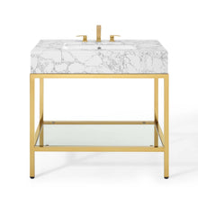 Load image into Gallery viewer, Kingsley 36&quot; Gold Stainless Steel Bathroom Vanity by Modway
