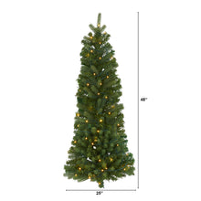Load image into Gallery viewer, 4&#39; Flat Back Wall Hanging Artificial Christmas Tree with 50 Clear LED Lights
