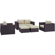 Load image into Gallery viewer, Convene 5 Piece Outdoor Patio Sofa Set by Modway
