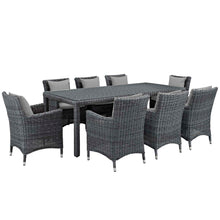 Load image into Gallery viewer, Summon 9 Piece Outdoor Patio Sunbrella¨ Dining Set by Modway
