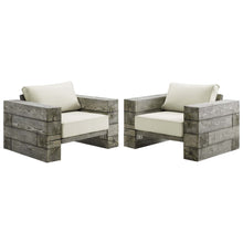 Load image into Gallery viewer, Manteo Rustic Coastal Outdoor Patio Sunbrella¨ Lounge Armchair Set of 2
