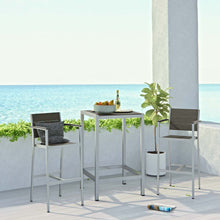 Load image into Gallery viewer, Shore 3 Piece Outdoor Patio Aluminum Pub Set by Modway
