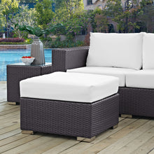 Load image into Gallery viewer, Convene Outdoor Patio Fabric Square Ottoman by Modway
