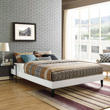 Load image into Gallery viewer, Tessie Vinyl Full Bed Frame with Squared Tapered Legs by Modway
