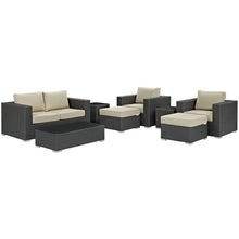 Load image into Gallery viewer, Sojourn 8 Piece Outdoor Patio Sunbrella¨ Sectional Set by Modway
