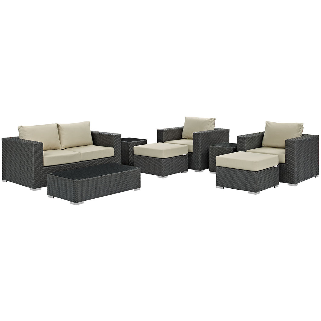 Sojourn 8 Piece Outdoor Patio Sunbrella¨ Sectional Set by Modway