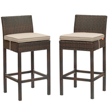Load image into Gallery viewer, Conduit Outdoor Patio Wicker Rattan Bar Stool Set of 2 by Modway
