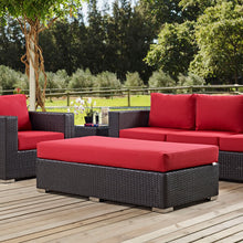 Load image into Gallery viewer, Convene Outdoor Patio Fabric Rectangle Ottoman by Modway
