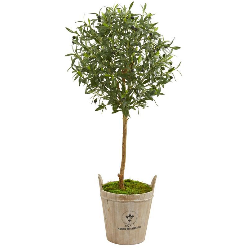 46' Olive Artificial Tree in Farm House Planter