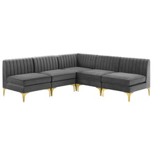 Load image into Gallery viewer, Triumph 5-Piece Channel Tufted Performance Velvet Sectional Sofa by Modway
