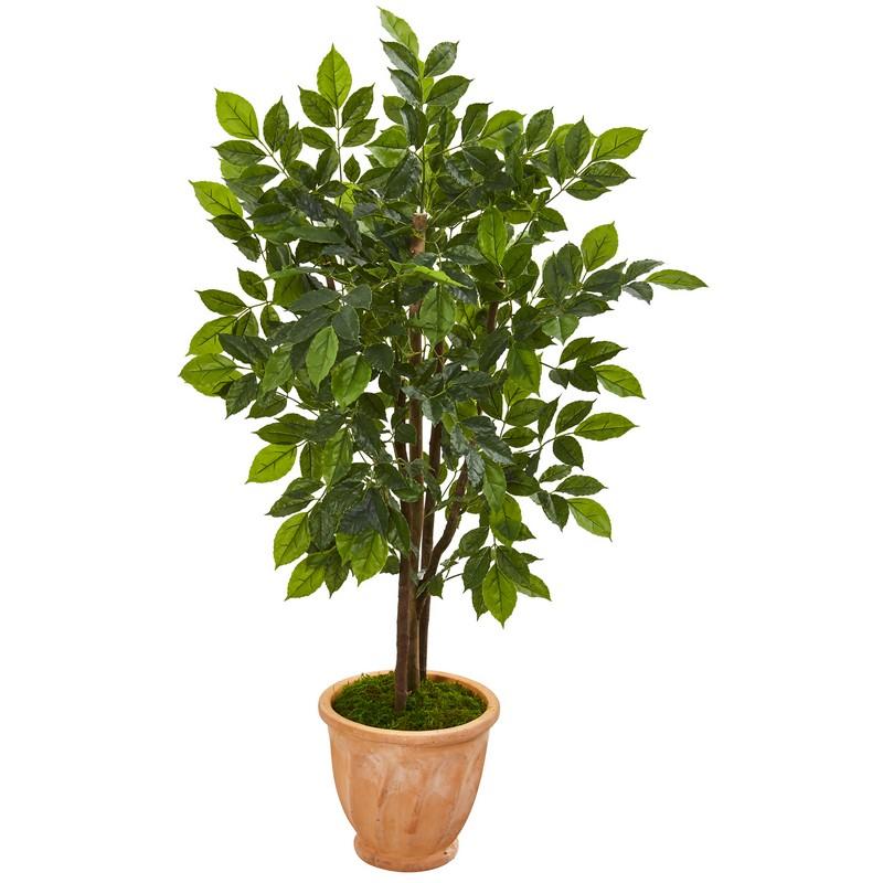 53' River Birch Artificial Tree in Terra Cotta Planter