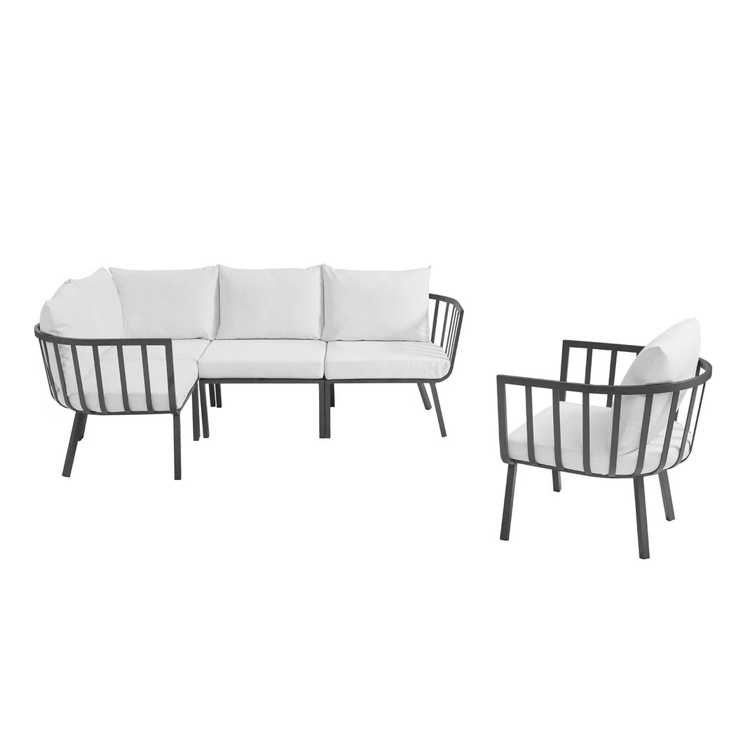 Riverside 5 Piece Outdoor Patio Aluminum Set by Modway