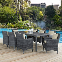 Load image into Gallery viewer, Summon 9 Piece Outdoor Patio Sunbrella¨ Dining Set by Modway
