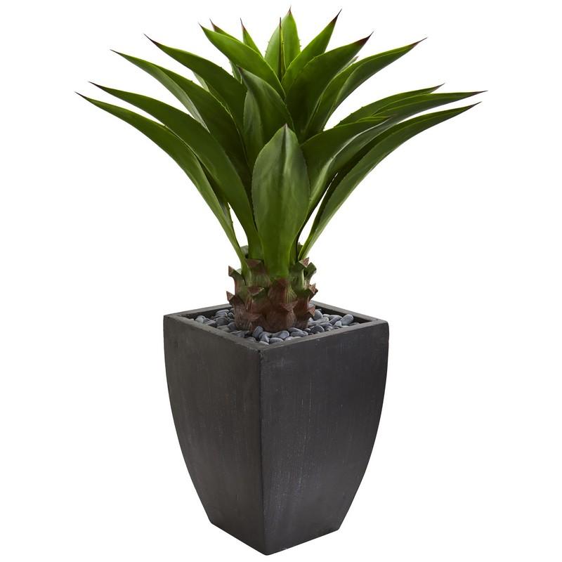 Agave Artificial Plant in Black Planter