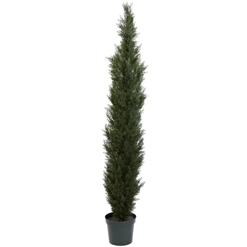 7' Mini Cedar Pine Tree w/3614 Tips in 12' Pot (Two Tone Green)