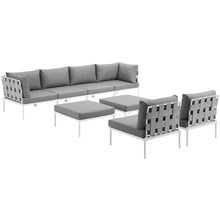 Load image into Gallery viewer, Harmony 8 Piece Outdoor Patio Aluminum Sectional Sofa Set by Modway

