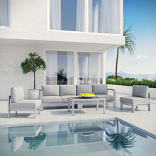 Load image into Gallery viewer, Shore 5 Piece Outdoor Patio Aluminum Sectional Sofa Set by Modway
