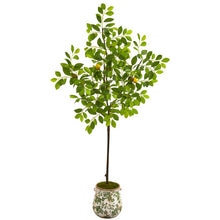 Load image into Gallery viewer, 5&#39; Lemon Artificial Tree in Floral Planter
