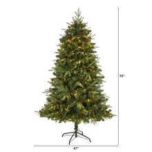Load image into Gallery viewer, 6&#39; Wellington Spruce &#39;Natural Look&#39; Artificial Christmas Tree w/ 300 Clear LED
