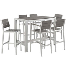 Load image into Gallery viewer, Shore 7 Piece Outdoor Patio Aluminum Dining Set by Modway
