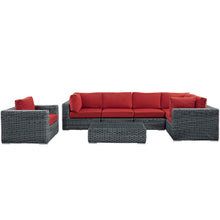 Load image into Gallery viewer, Summon 7 Piece Outdoor Patio Sunbrella¨ Sectional Set by Modway
