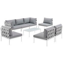 Load image into Gallery viewer, Harmony 8 Piece Outdoor Patio Aluminum Sectional Sofa Set by Modway
