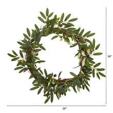 Load image into Gallery viewer, 16&quot; Olive Artificial Wreath

